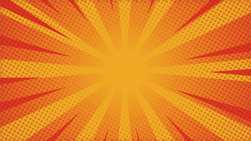 Comic-style burst graphic used in social ads